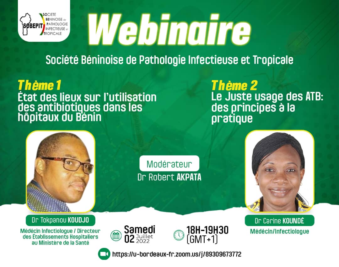 Webinaire sur la RAM et le bon usage des antibiotiques du 02 juillet 2022